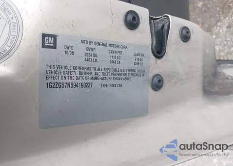 2009 Pontiac G6 из США, поврежденный, VIN 1G2ZG57N594190227